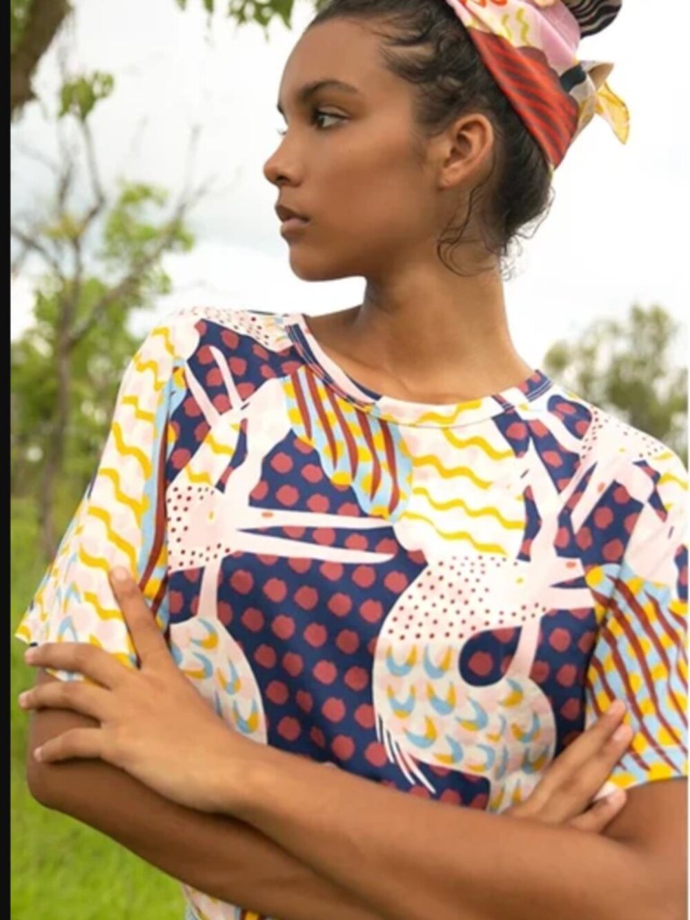 Gorman x Camilla Perkins Artist Collaboration Tee Birds Print Size 10 AU